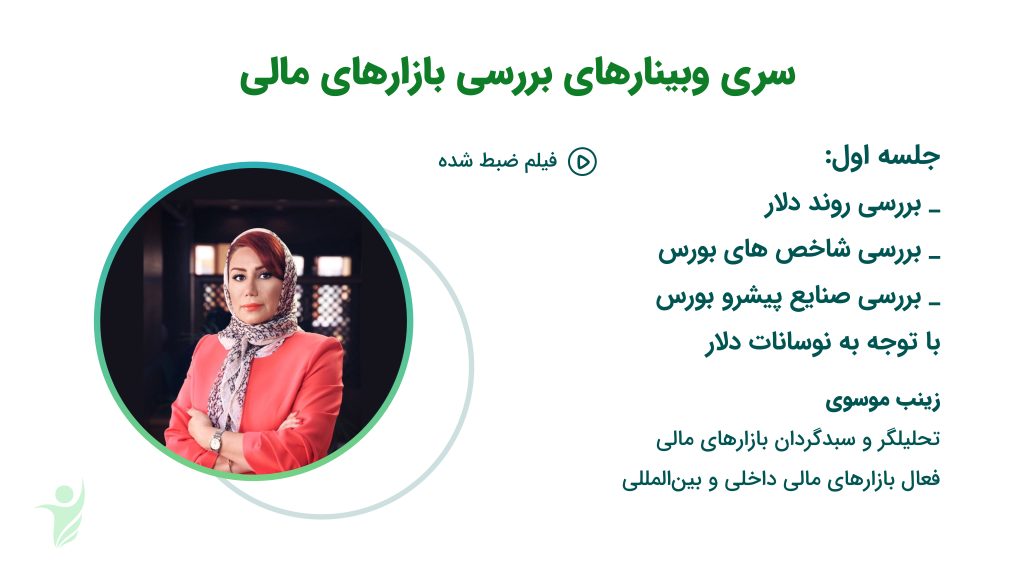 پوستر سری وبینارهای بررسی بازارهای مالی - جلسه اول با زینب موسوی